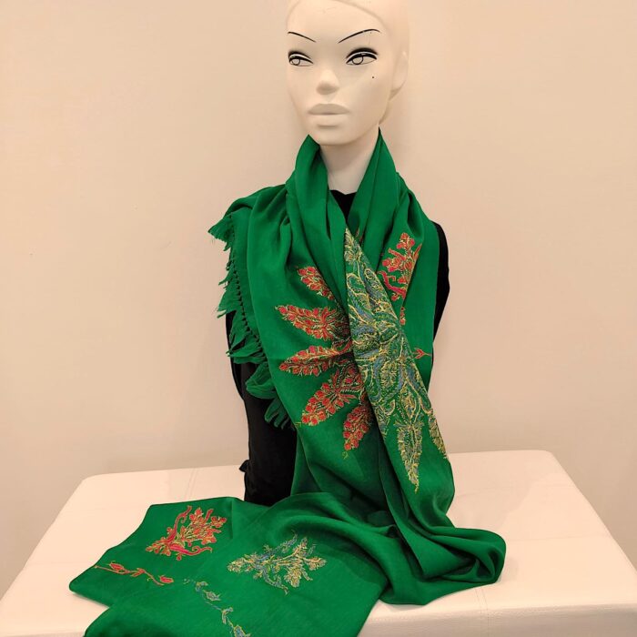 green wool shawl